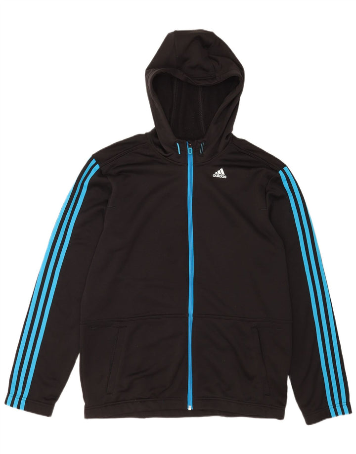 Adidas Mens Climalite Zip Sudadera con capucha suéter grande negro poliéster