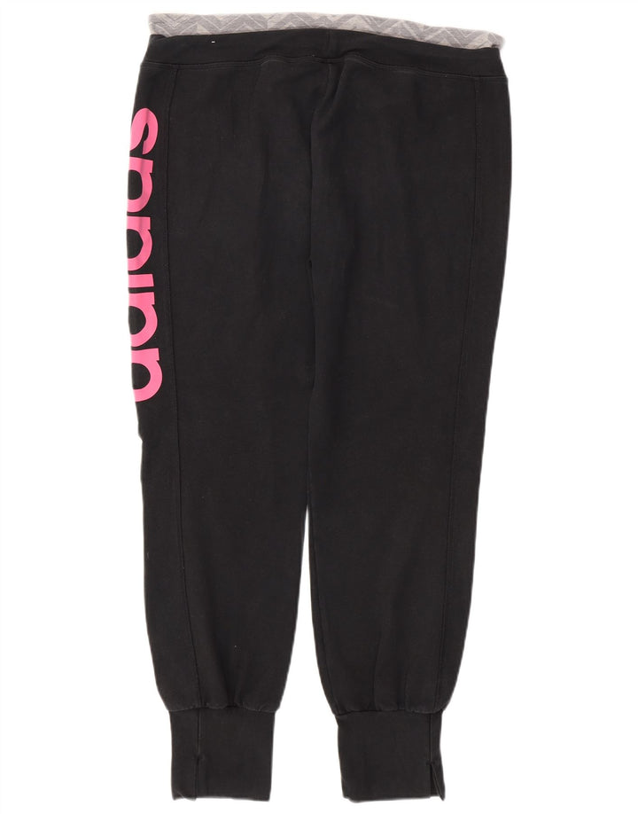 ADIDAS Mujer Climalite Chándal Pantalones Joggers UK 16/18 Grande Negro
