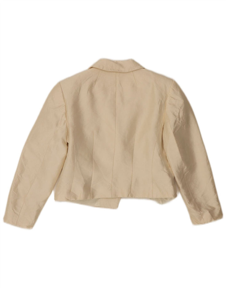 Hobbs Chaqueta tipo blazer corta con 2 botones para mujer Reino Unido 10 Small Off White Wool