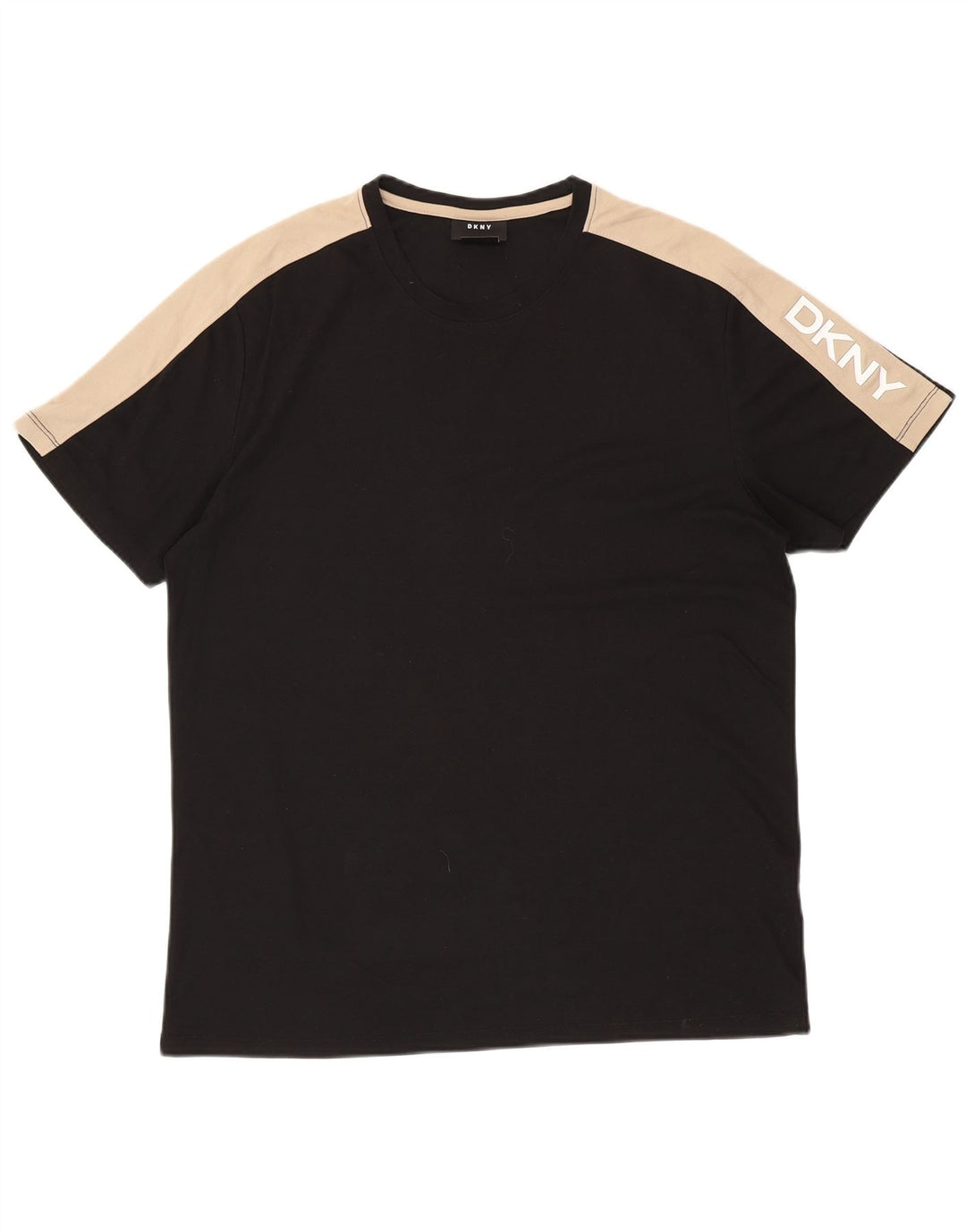 DKNY Camiseta gráfica para hombre Top grande de algodón con bloques de color negro