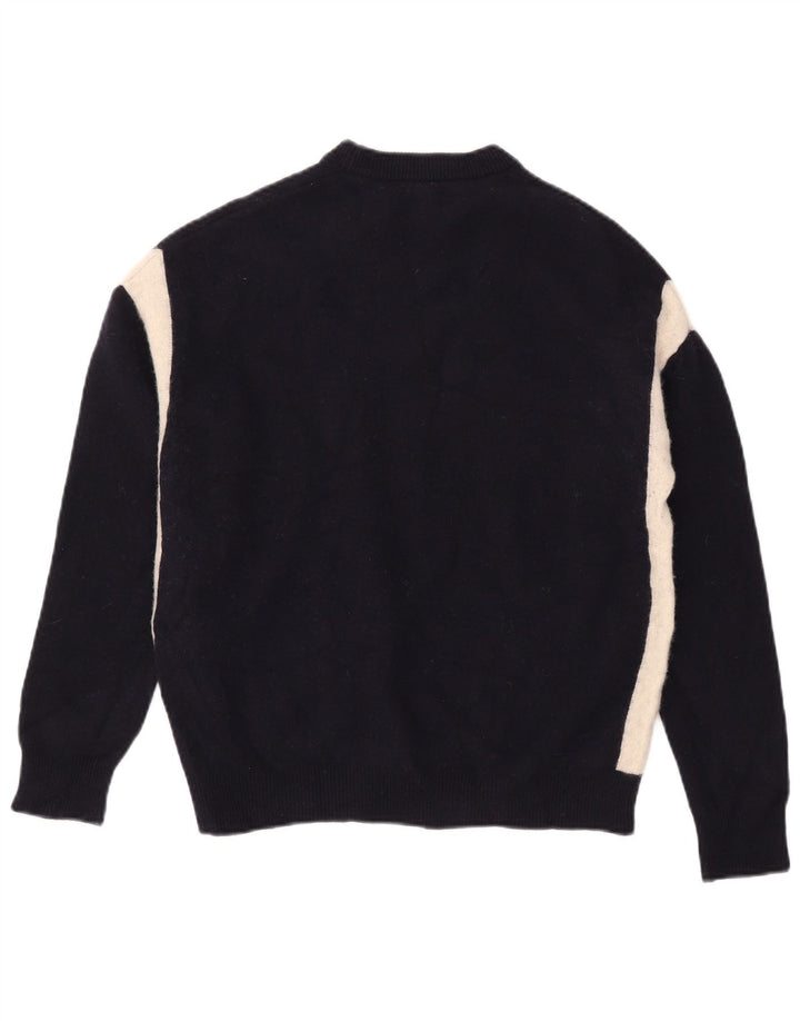 Jersey Reiss Hombre Con Cuello Redondo De Lana Color Block Azul Marino Medio