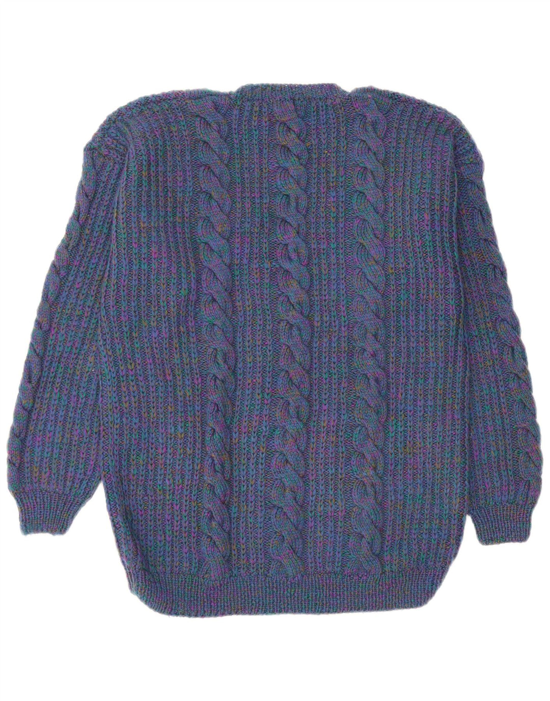 VINTAGE Mujer V-Cuello Jumper Suéter Reino Unido 14 Grande Azul Marino Flecked