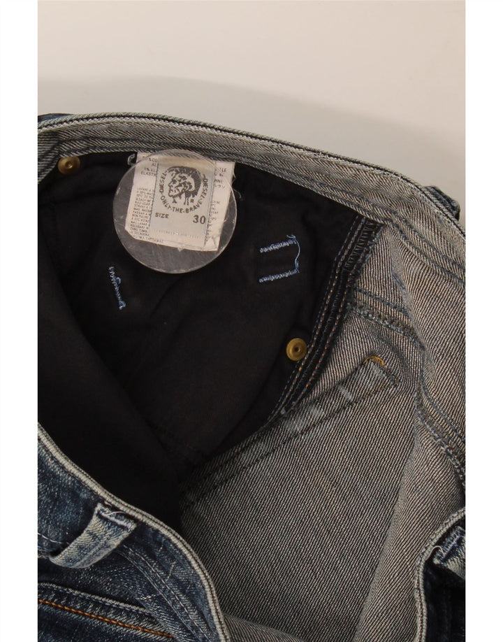 Diesel Jeans Rectos Desgastados Para Hombre W30 L28 Algodón Azul