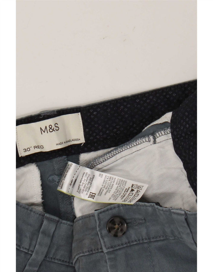 Marks & Spencer Pantalones cortos chinos para hombre W30 Algodón azul medio