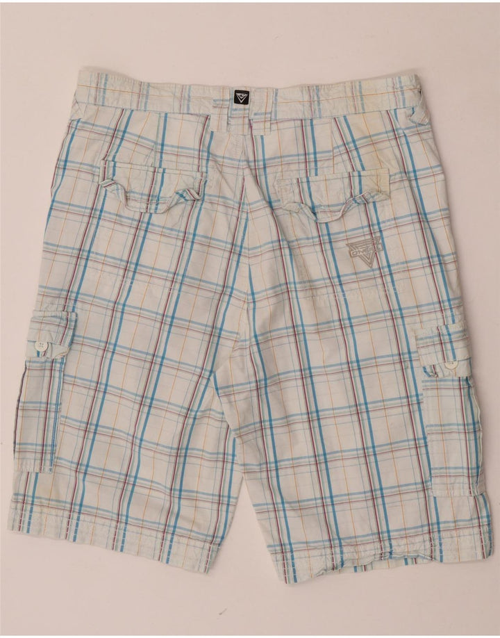 O'Neill Pantalones cortos tipo cargo para hombre W34 Algodón a cuadros azules grandes