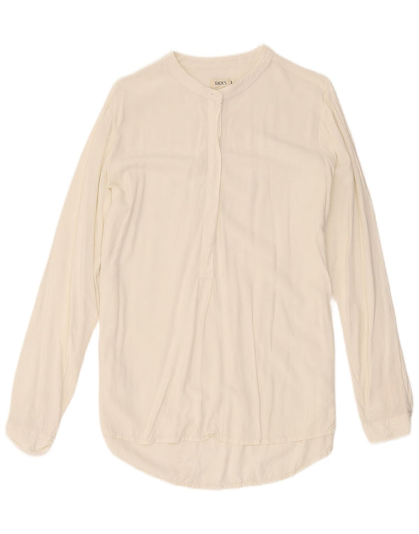 Dack's Camisa tipo jersey larga para mujer UK 46 Large Off White Rayon