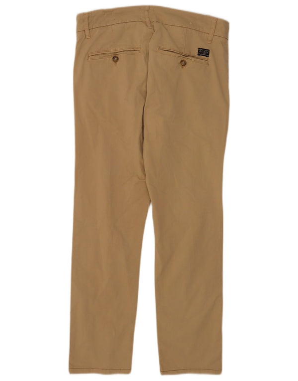 Guess Mens Daniel Super Skinny Chino Pantalones W30 L26 Algodón Beige