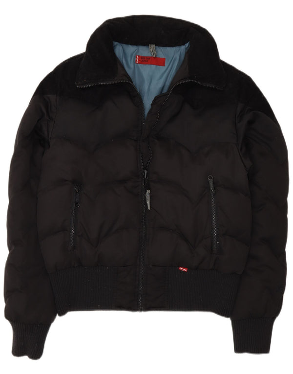Levi's Chaqueta Bomber Acolchada Para Mujer UK 46 Grande Poliéster Negro