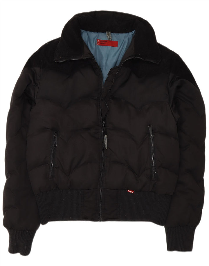 Levi's Chaqueta Bomber Acolchada Para Mujer UK 46 Grande Poliéster Negro