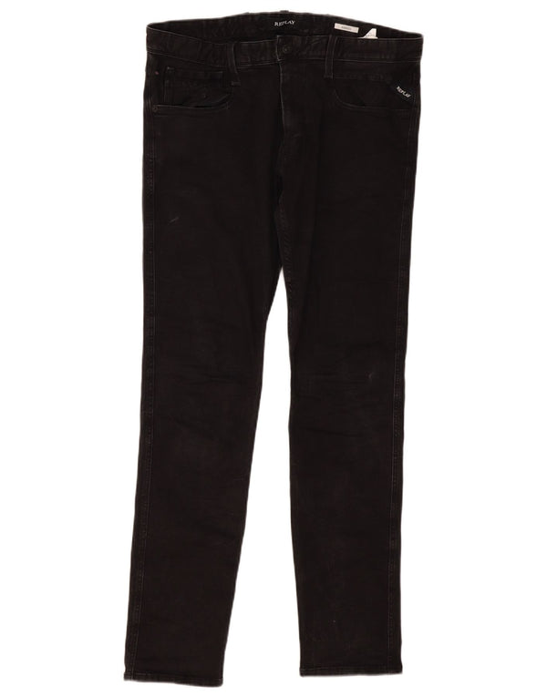 Replay Vaqueros ajustados Anbass para hombre W32 L32 Algodón negro