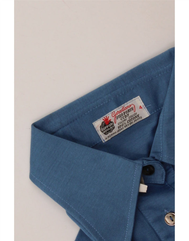 VINTAGE Polo de Mujer US 4 Pequeño Algodón Azul