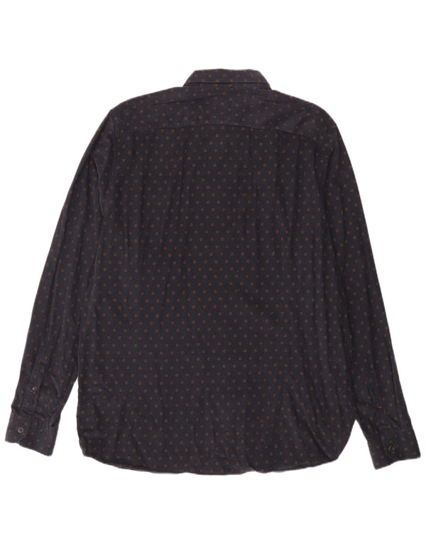 TED BAKER Camisa de pana para hombre Talla 6 2XL Algodón floral azul marino