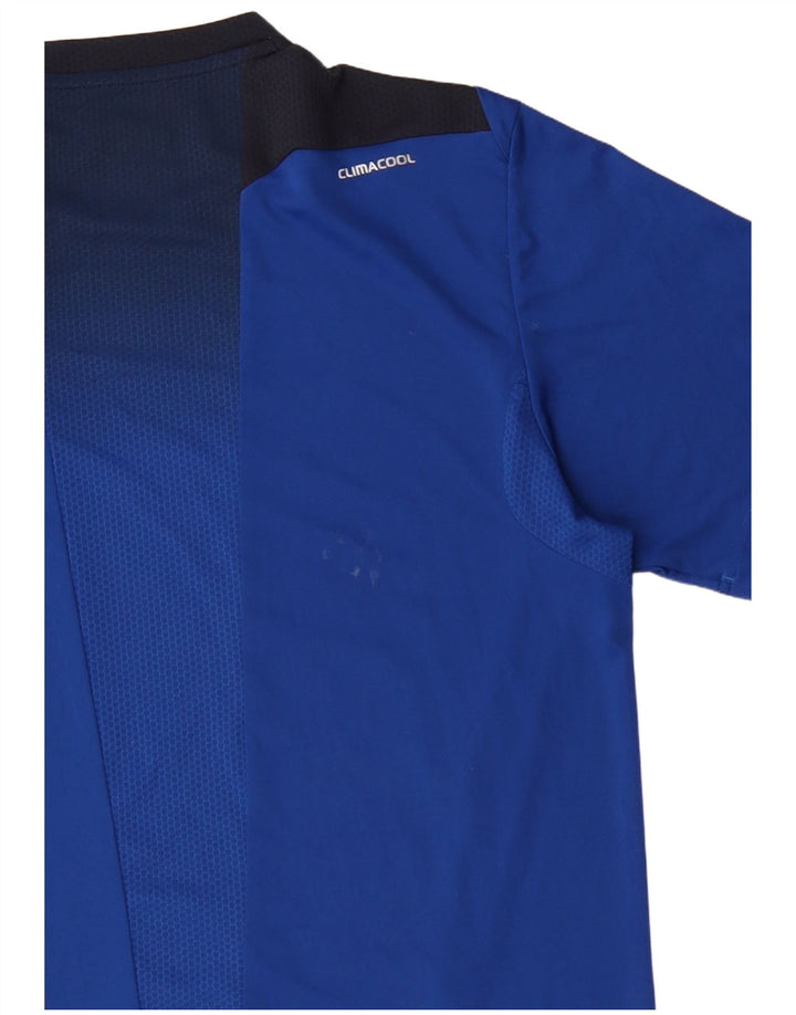 ADIDAS Camiseta Climacool para hombre Top grande azul color block poliéster