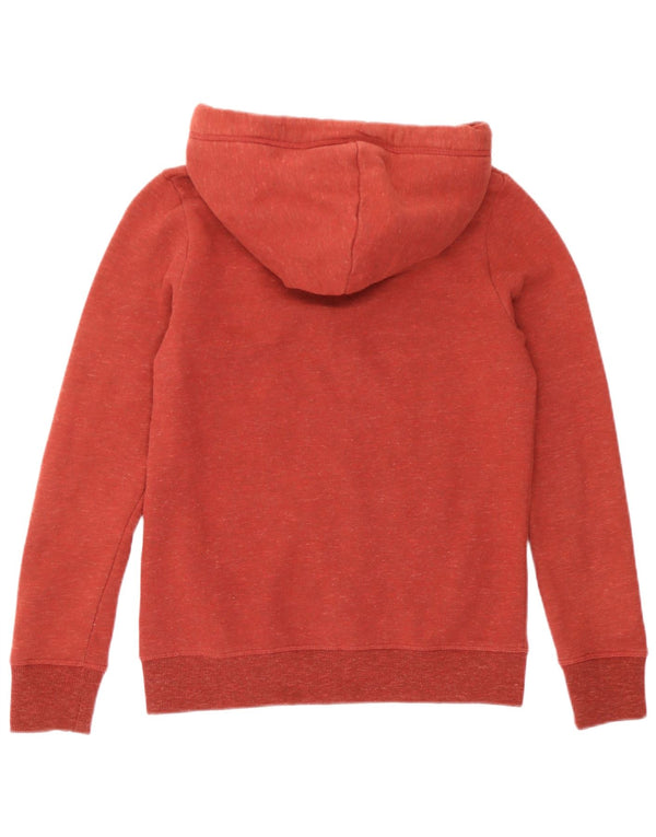 Superdry Sudadera con capucha y cremallera para mujer UK 10 Small Brown Cotton