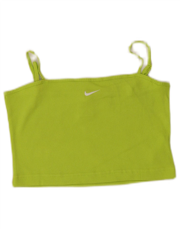Nike Mujer Crop Cami Top UK 8 Pequeño Algodón Verde