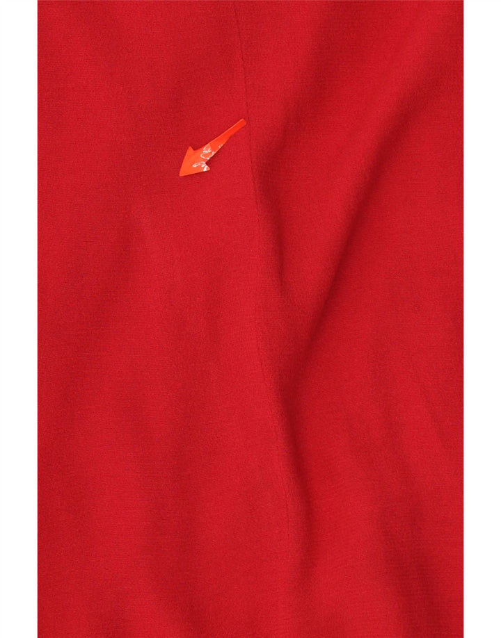 BENETTON Womens Long Sleeve Blouse Top UK 16 Large Red Viscose