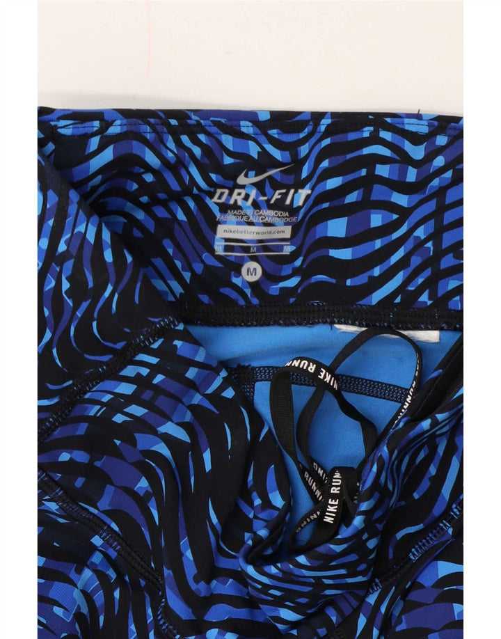 Nike Leggings Dri Fit para mujer con patrón abstracto, talla 40, color azul medio, Chevron