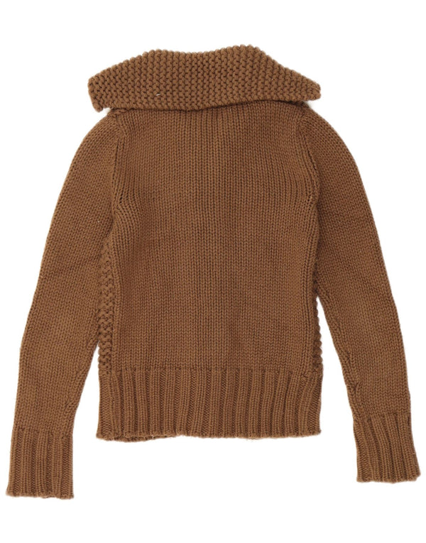Zara Mujer Cárdigan con Capucha Suéter UK 42 Marrón Medio