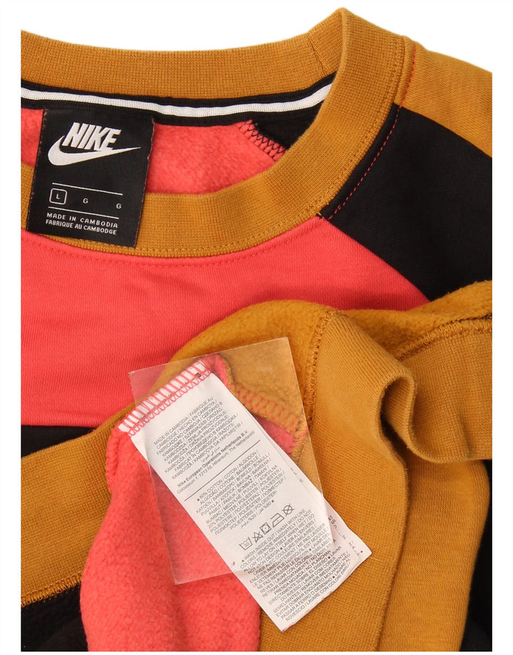 Nike Sudadera con gráfico gráfico tipo jersey de algodón multicolor con bloques de color grande