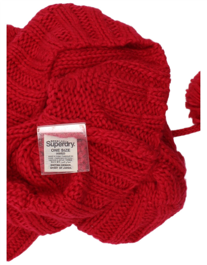Superdry Mujer Knit Snood Bufanda Talla Única Rosa Acrílico Invierno