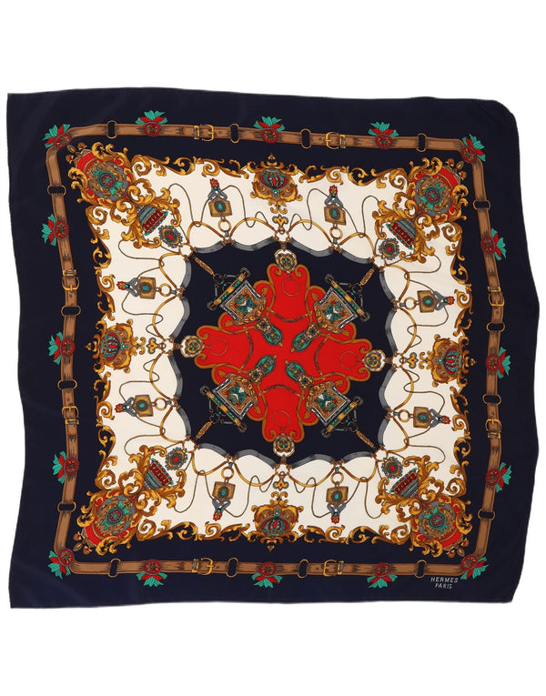 HERMES Bufanda cuadrada con estampado abstracto para mujer Talla única Multicolor