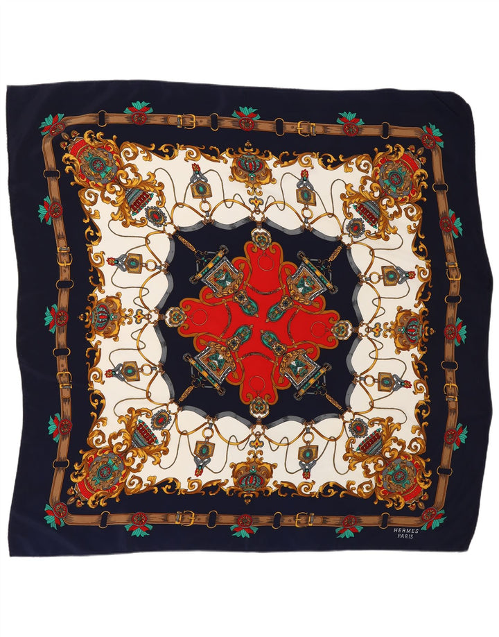 HERMES Bufanda cuadrada con estampado abstracto para mujer Talla única Multicolor