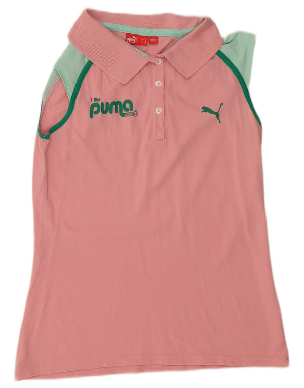 Puma Polo sin mangas para mujer UK 46 Large Pink Colourblock