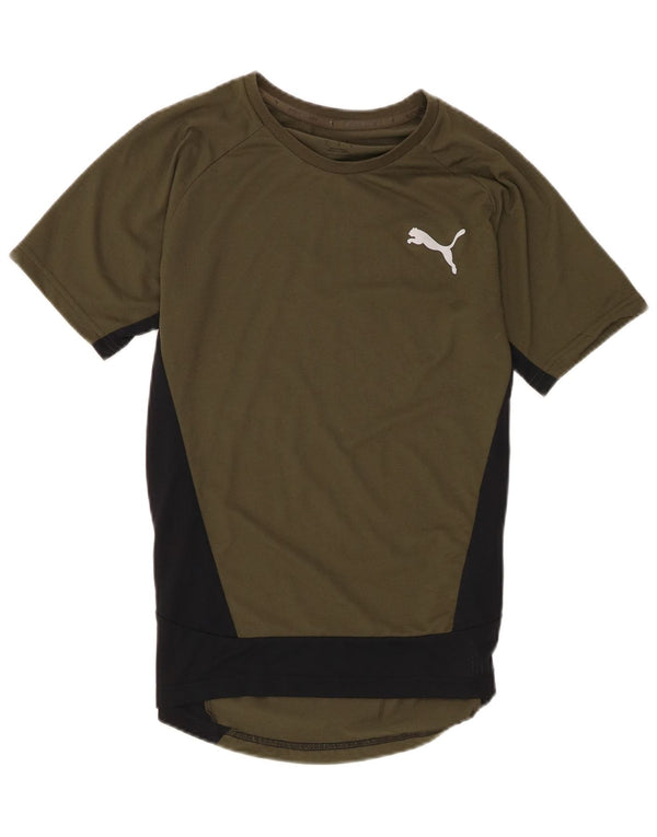 Camiseta Puma Hombre Top Small Caqui Colorblock Poliéster