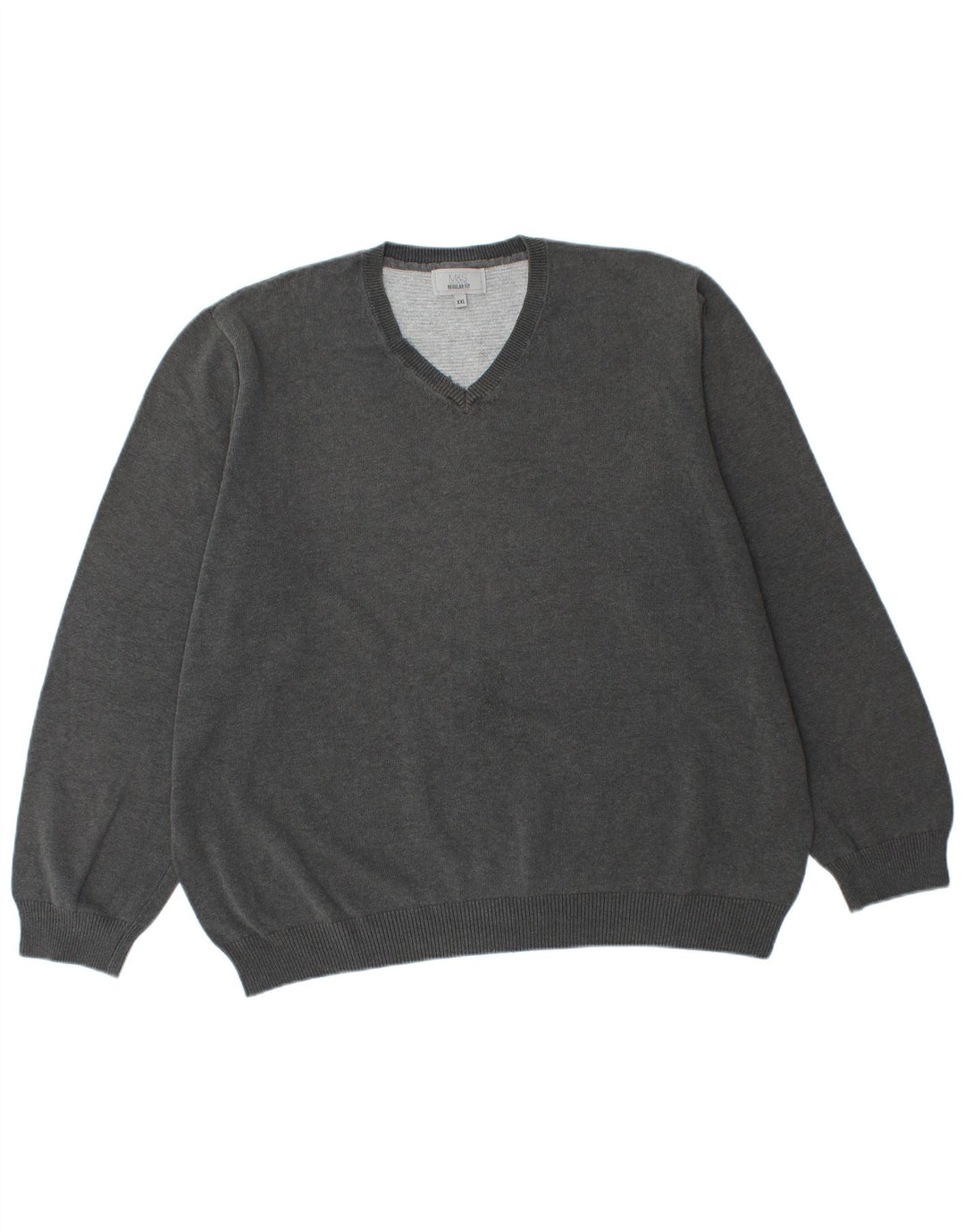 Marks & Spencer - Jersey para hombre con cuello en V y corte regular, talla 2XL, algodón gris