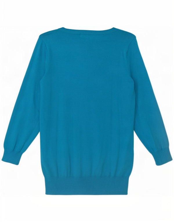 Zara - Cárdigan de manga 3/4 para mujer, talla 40, talla grande, algodón azul