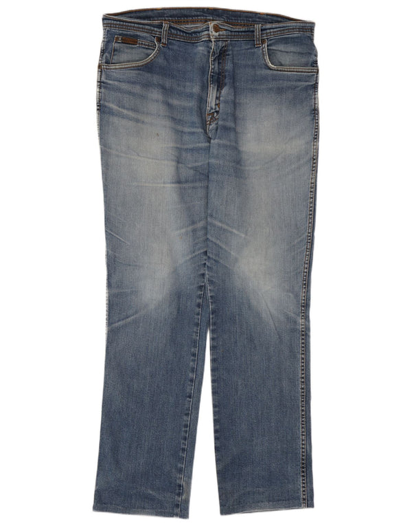 Wrangler Mens Straight Jeans W38 L31 Blue Cotton