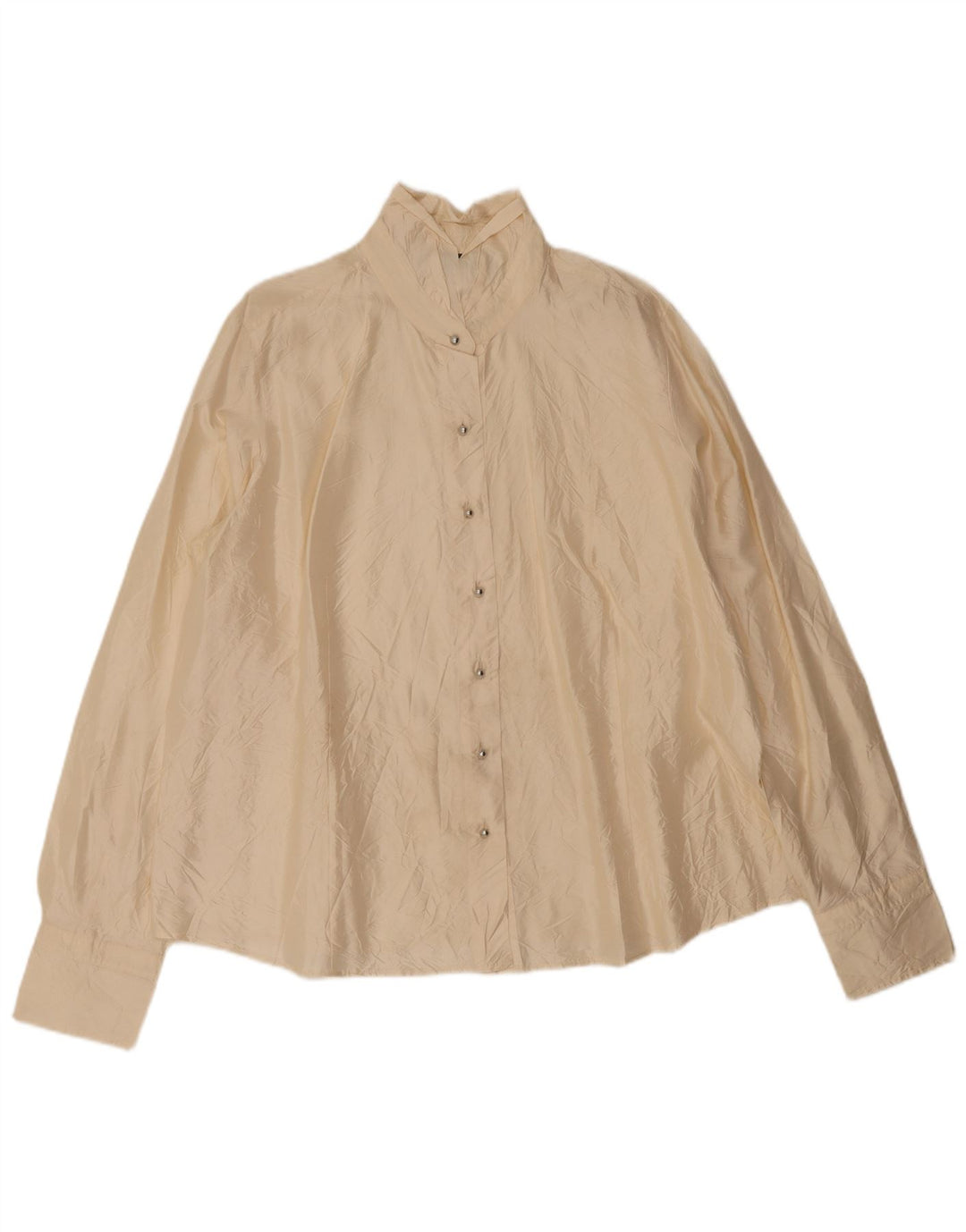 Blusa camisera extragrande para mujer Marina Rinaldi Talla 27 Seda beige grande