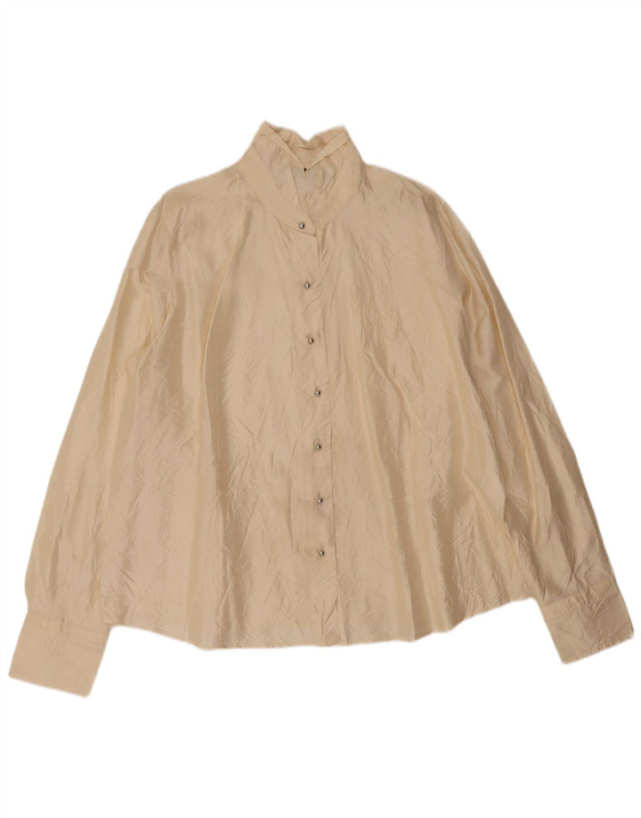 Blusa camisera extragrande para mujer Marina Rinaldi Talla 27 Seda beige grande