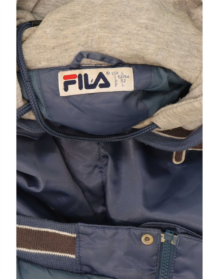 Fila Mens Graphic Chándal Top Chaqueta Grande Azul Marino Colorblock