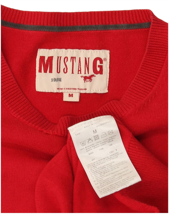 Mustang Jersey De Cuello Redondo Para Hombre Jersey De Algodón Rojo Medio