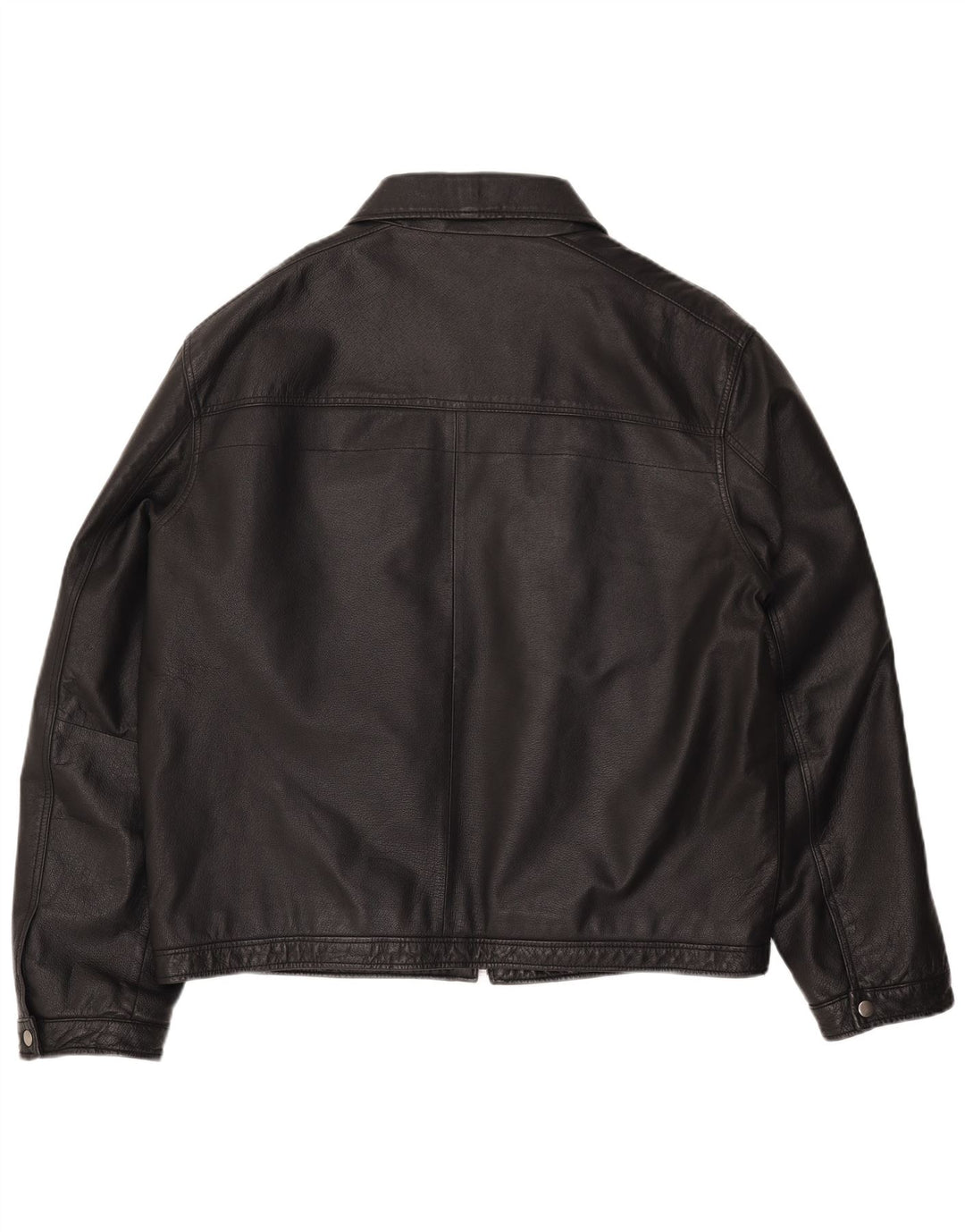 ANGELO LITRICO Chaqueta de cuero para hombre UK 42 XL Cuero negro