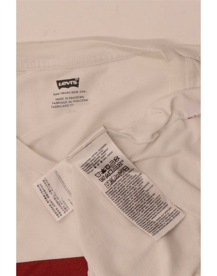 Levi's Camiseta gráfica para hombre Top grande de algodón blanco