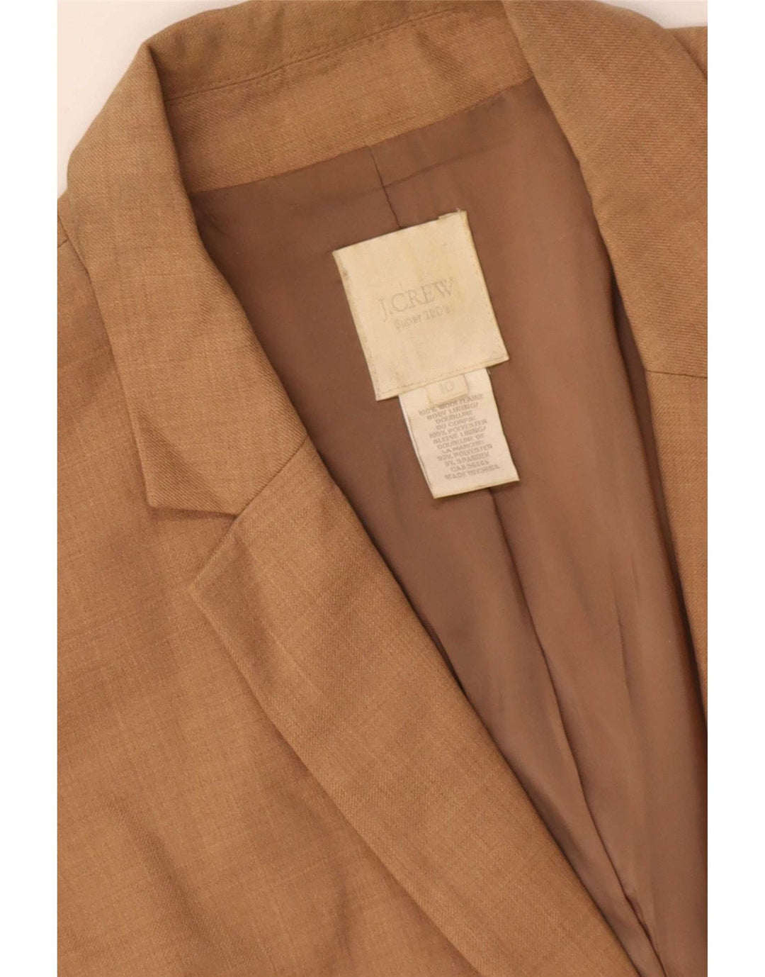 J. Crew Chaqueta Blazer de 2 Botones para Mujer US 10 Grande Lana marrón