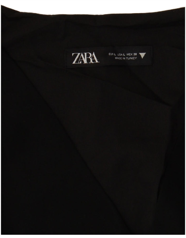 Zara Mujer Vestido Acampanado UK 46 Grande Negro