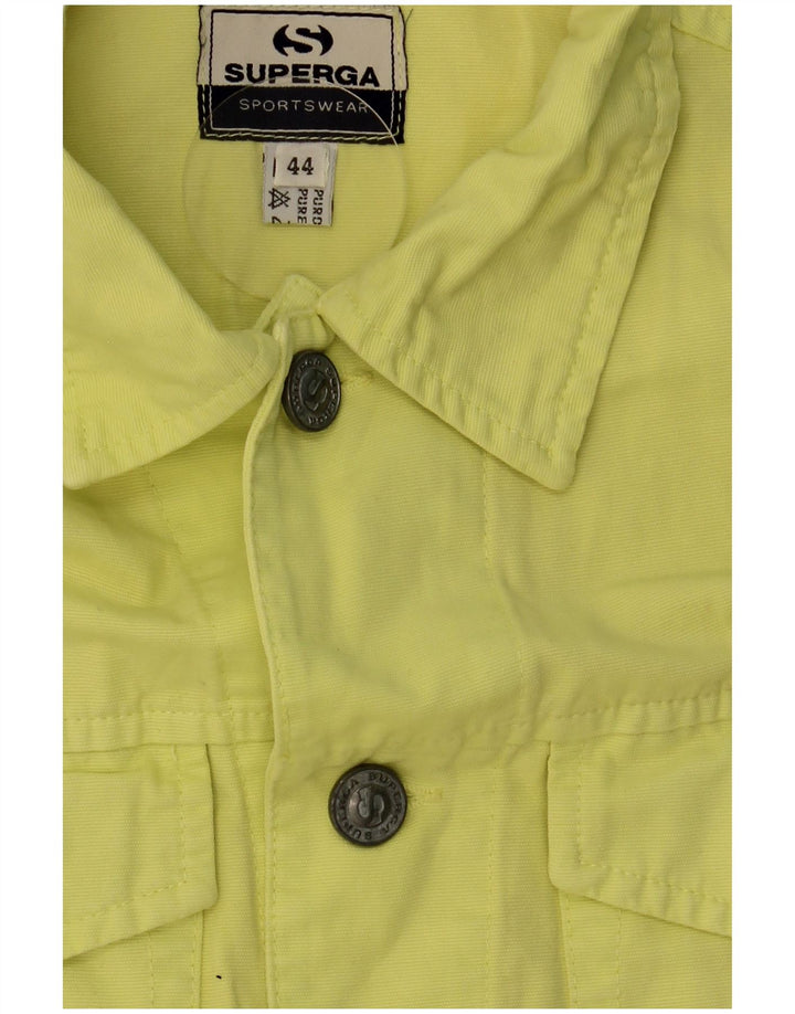Superga Mujer Crop Denim Chaleco IT 44 Algodón Amarillo Medio