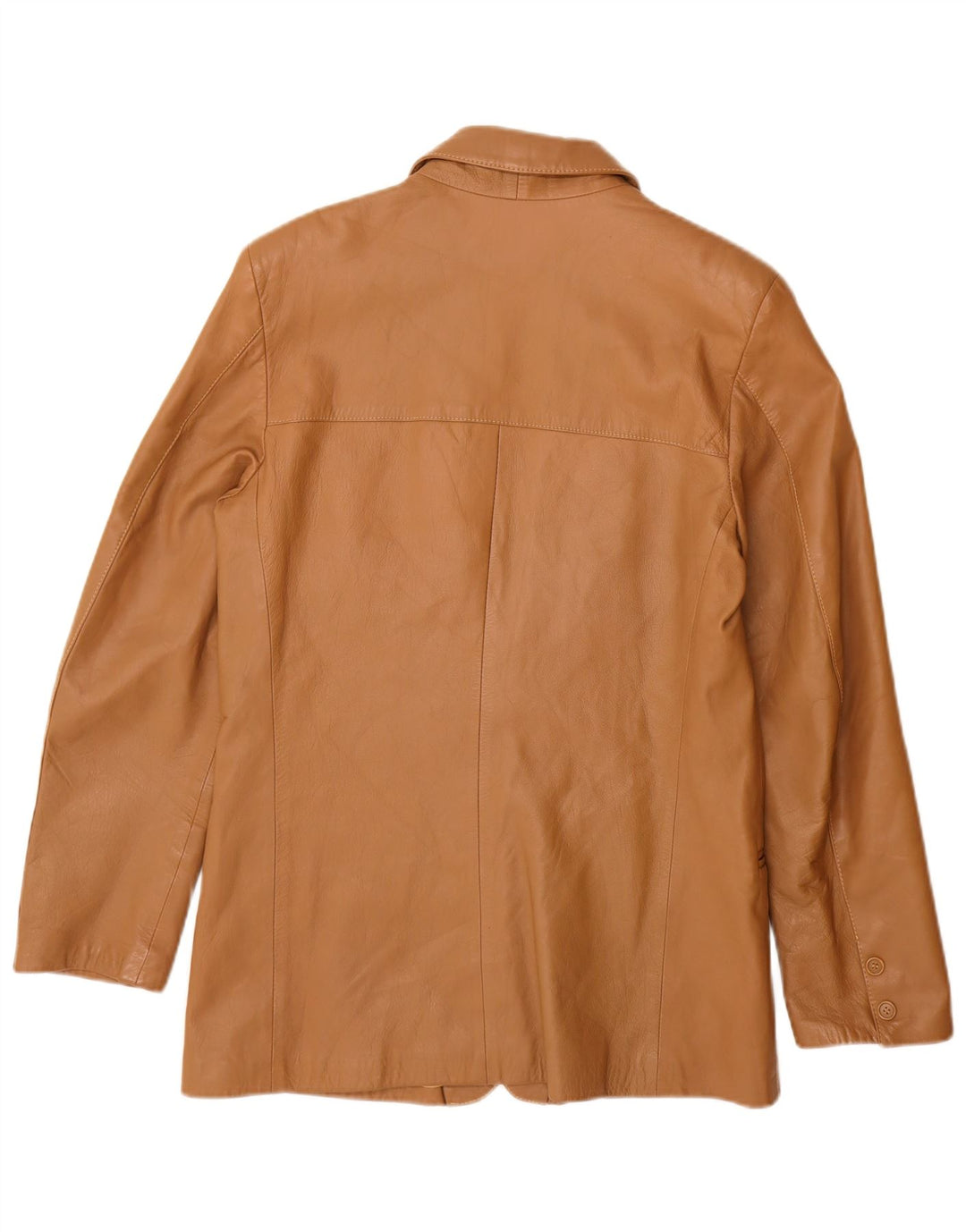 VINTAGE Chaqueta Blazer de Cuero de 2 Botones para Hombre IT 48 Cuero Beige Medio