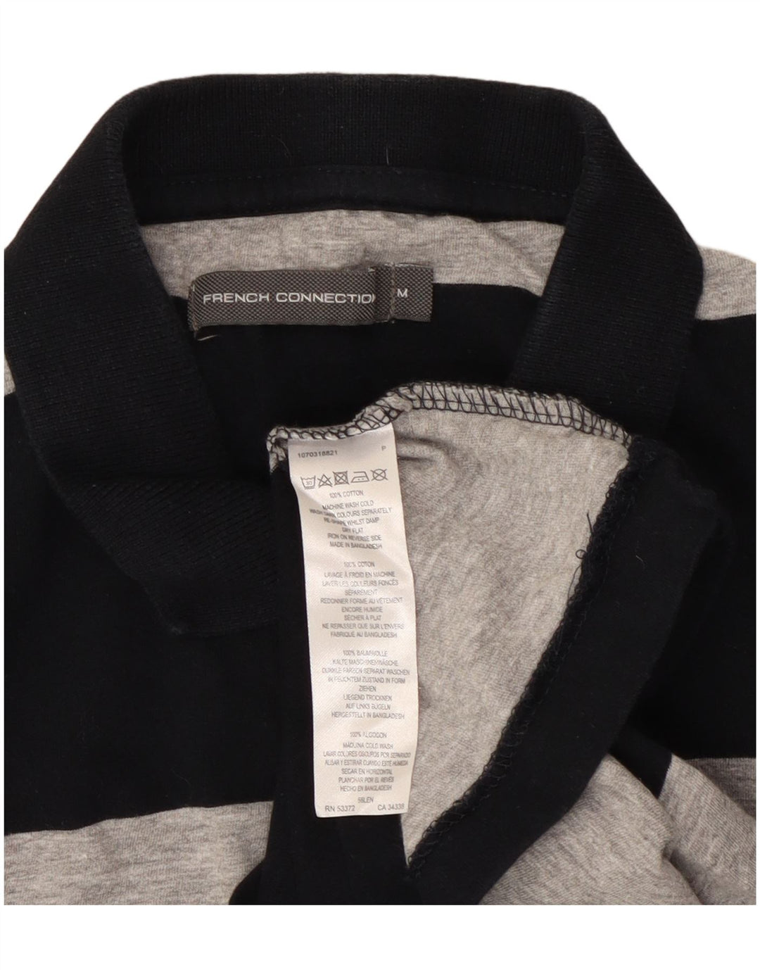 Polo para hombre de French Connection de algodón a rayas en gris medio