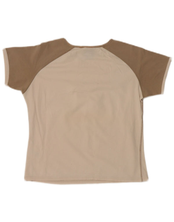 Nike Camiseta gráfica para niña 12-13 años Grande Beige Colorblock Algodón