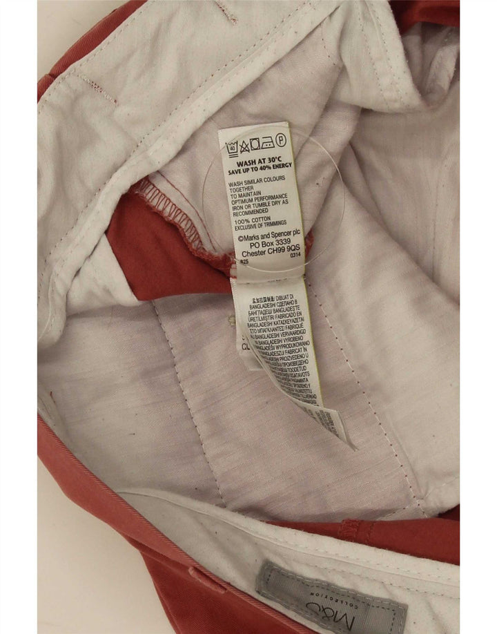 Marks & Spencer Pantalones cortos chinos para hombre W38 XL Algodón rojo