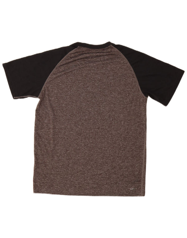 Adidas Hombre Camiseta Gráfica Top Grande Gris Colorblock