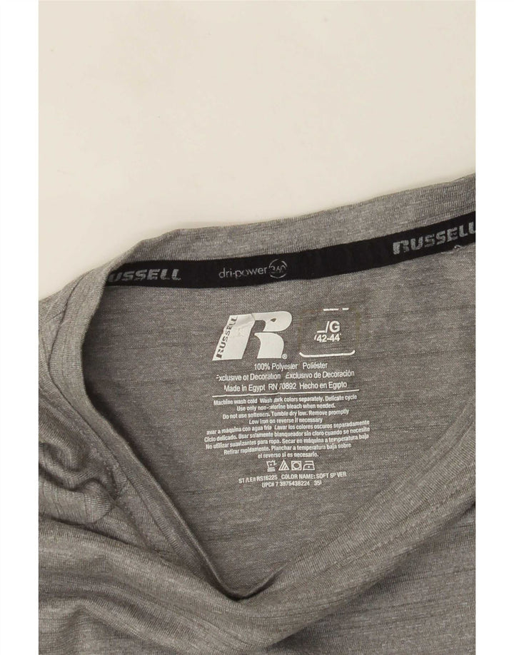 Russell Athletic Camiseta para hombre Top UK 42/44 Grande Gris Poliéster
