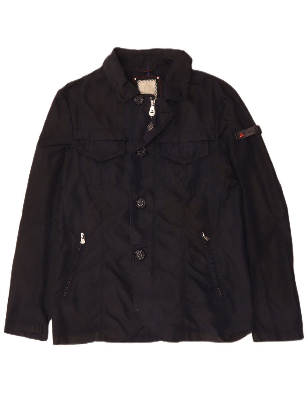 PEUTEREY Chaqueta utilitaria para hombre UK 36 Small Azul marino Poliamida