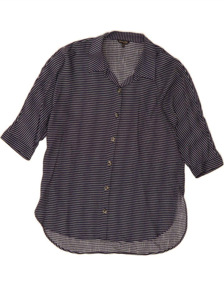 MASSIMO DUTTI Womens Oversized Shirt Blouse EU 34 2XS Navy Blue Pinstripe Vintage Massimo Dutti and Second-Hand Massimo Dutti from Messina Hembry 