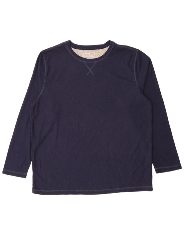 Eddie Bauer Camiseta Hombre Manga Larga XL Poliéster Azul Marino