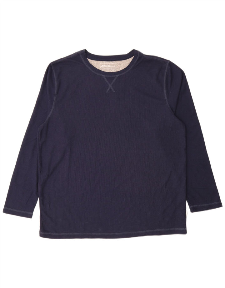 Eddie Bauer Camiseta Hombre Manga Larga XL Poliéster Azul Marino